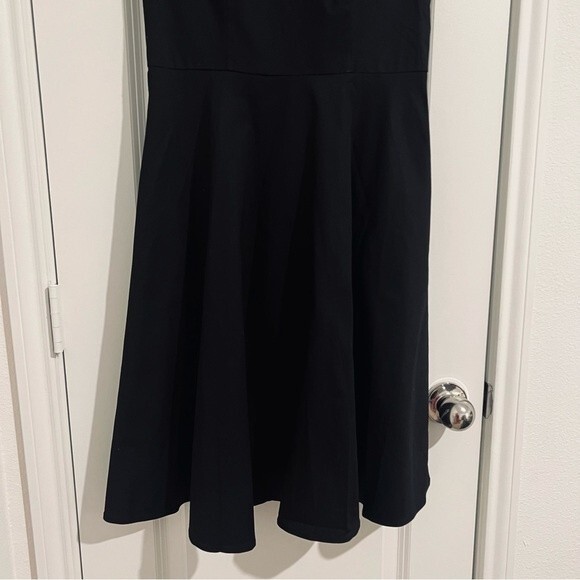 Vintage Pukavt Black Cap Sleeve Midi Dress with Pockets in Women's Size Medium - Picture 9 of 11